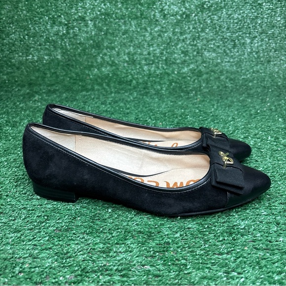 Sam Edelman Shoes - Sam Edelman Womens Lizzy Pointy Toe Suede Ballet Flats Size 6.5 Black Bow - NEW